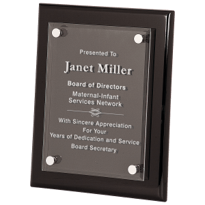 Black Piano Finish Floating Acrylic Plaque